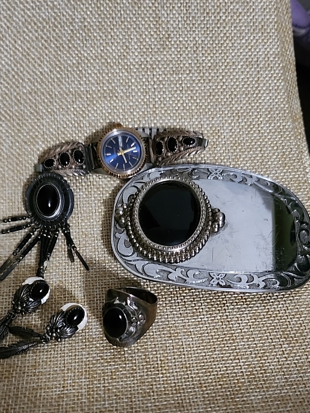 Men's Black Onyx SilverRing and Set